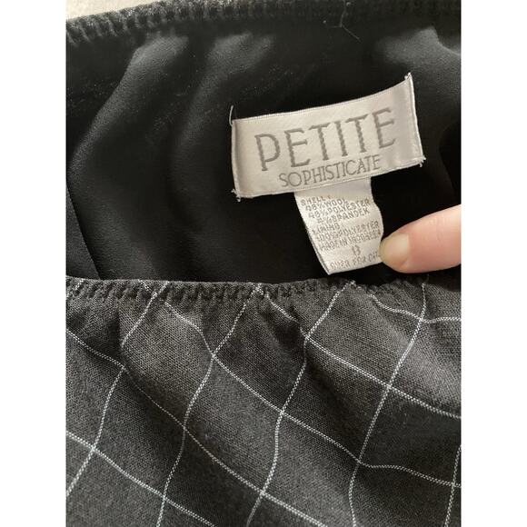 Vintage 90s Y2k Preppy Gray Grid Plaid Wool Blend Layered Midi Skirt M/6/8 - Picture 6 of 6